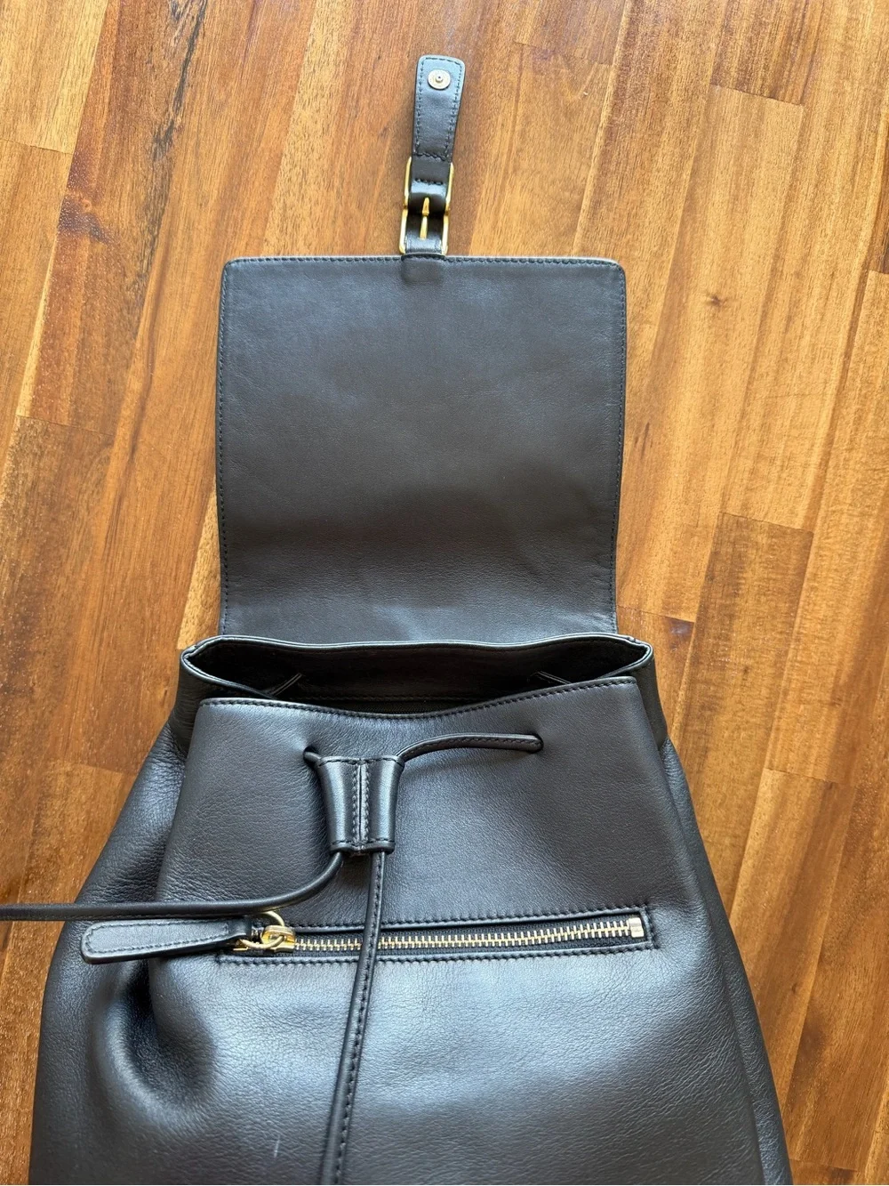 Vintage Coach Legacy West Hampton Backpack 9827 Black Leather Drawstring Y2K